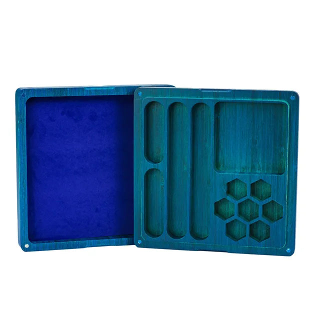 Wooden Dice Tray Blue