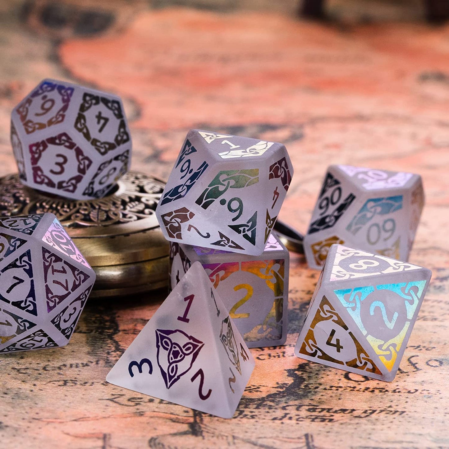 White Quartz Dice Set