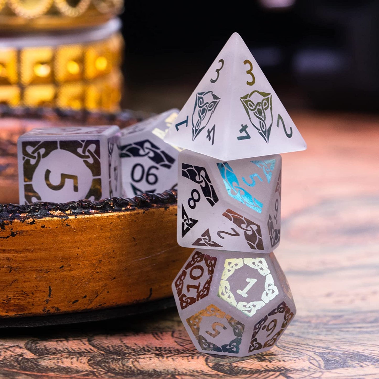 White Quartz Dice Set