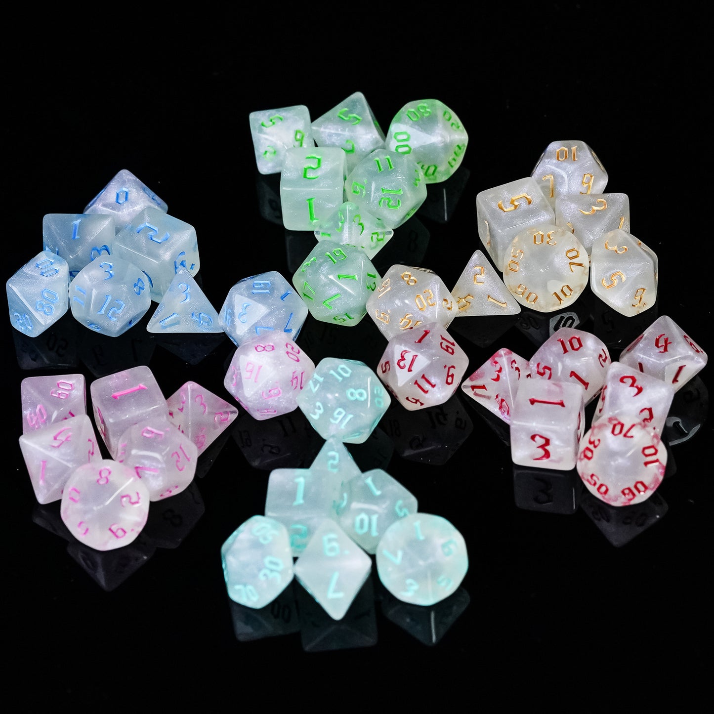 Glitter Dice Set met Gekleurde Letters