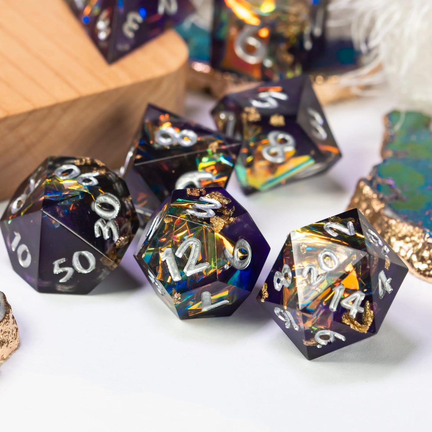 Glitter Papier Handgemaakte Dobbelstenen Set