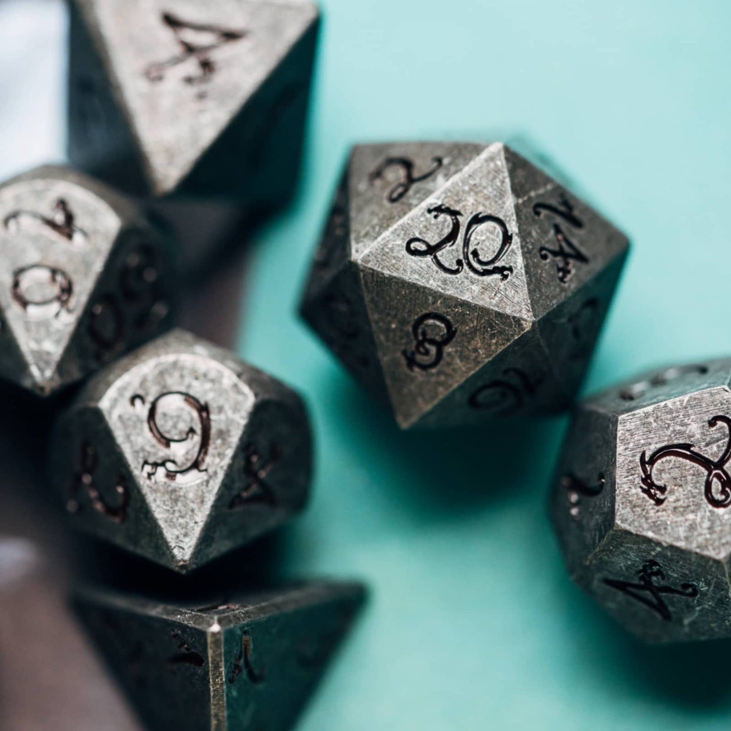 Draken Cijfers Metalen Dobbelstenen Set