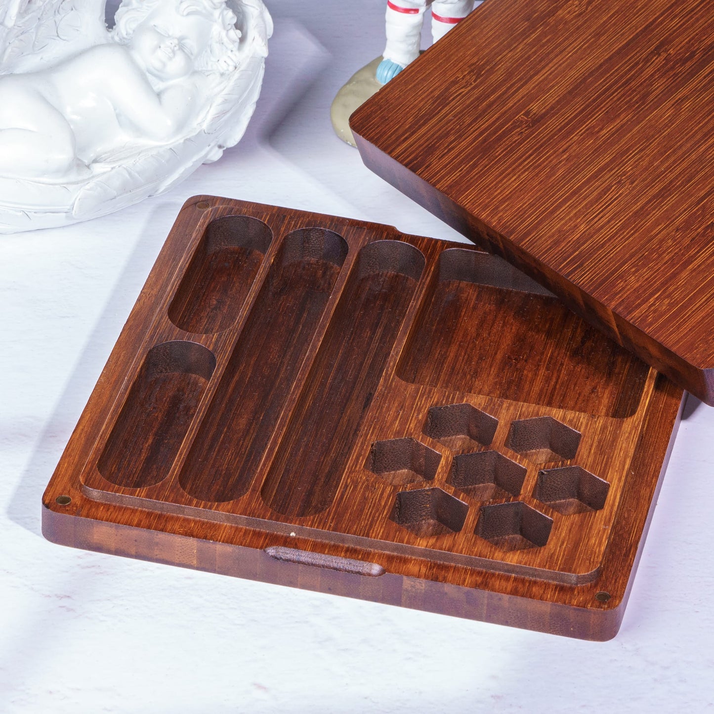 Bandeja de dados de madera