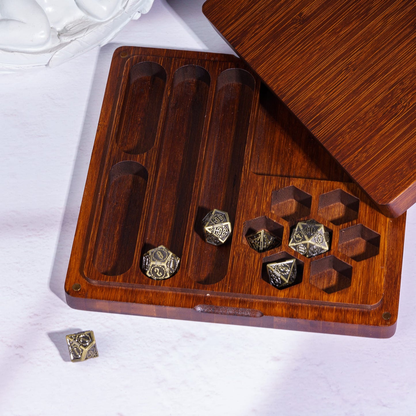 Bandeja de dados de madera