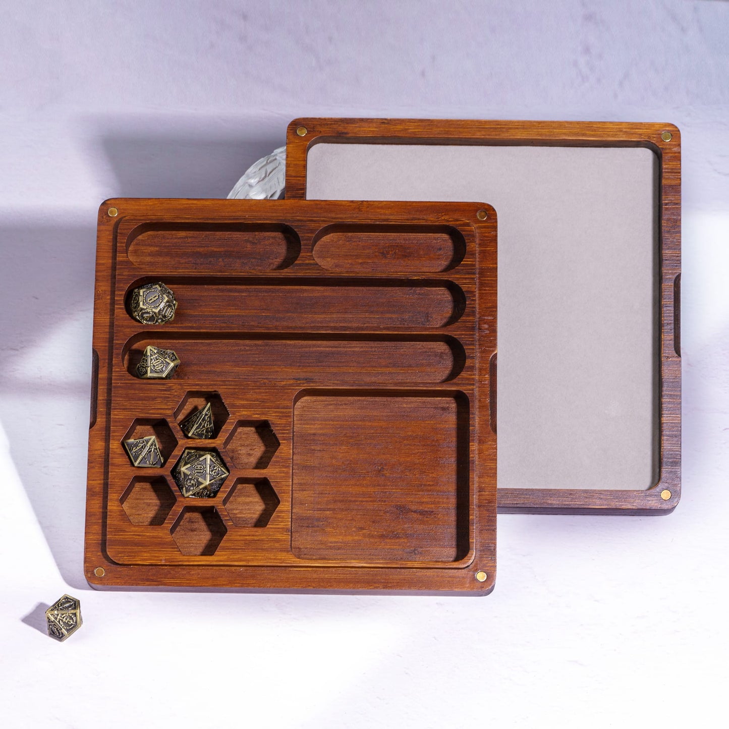 Bandeja de dados de madera