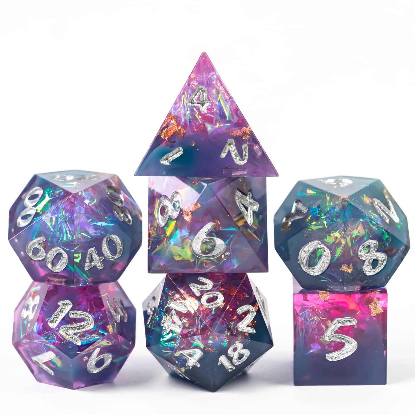 Glitter Papier Handgemaakte Dobbelstenen Set