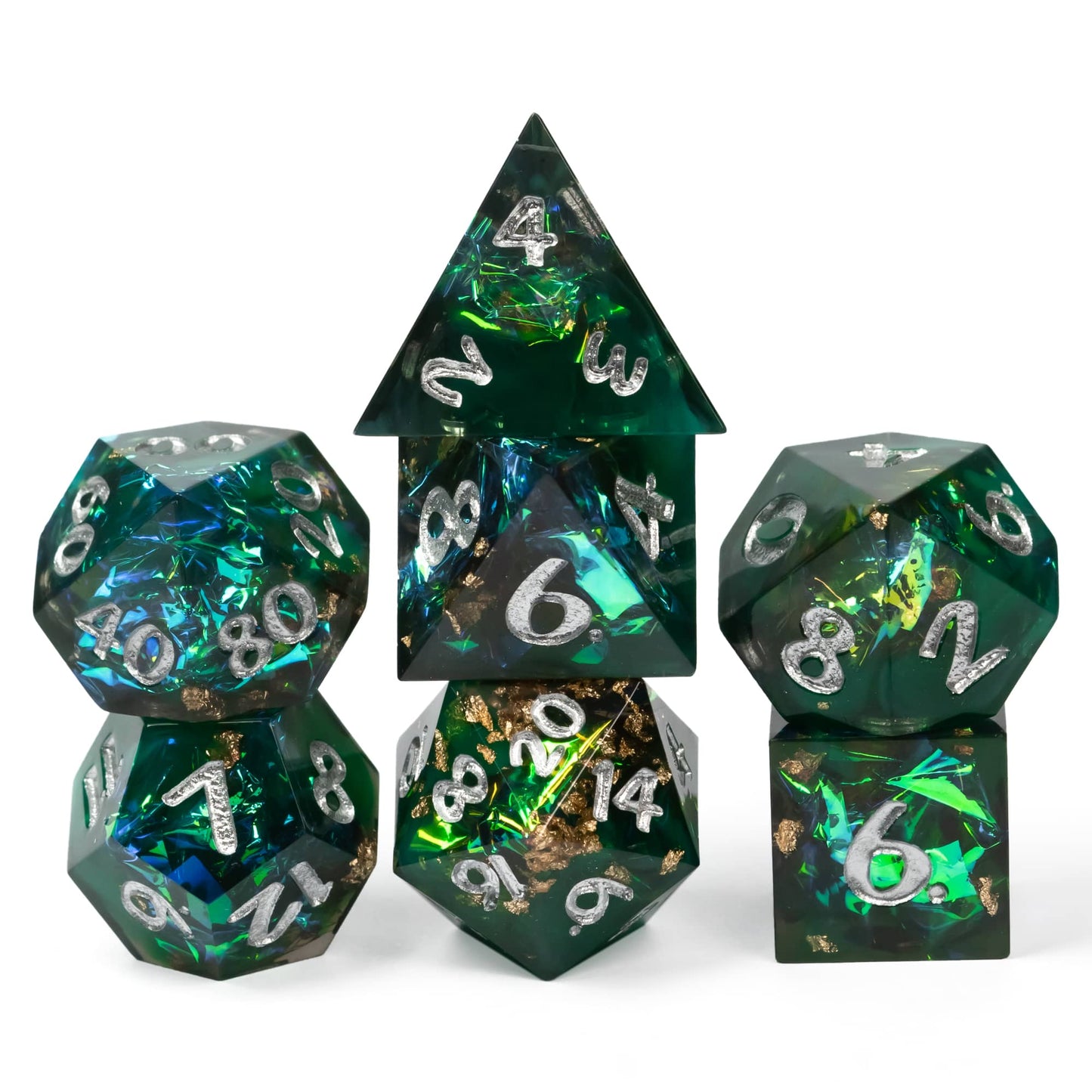 Glitter Papier Handgemaakte Dobbelstenen Set