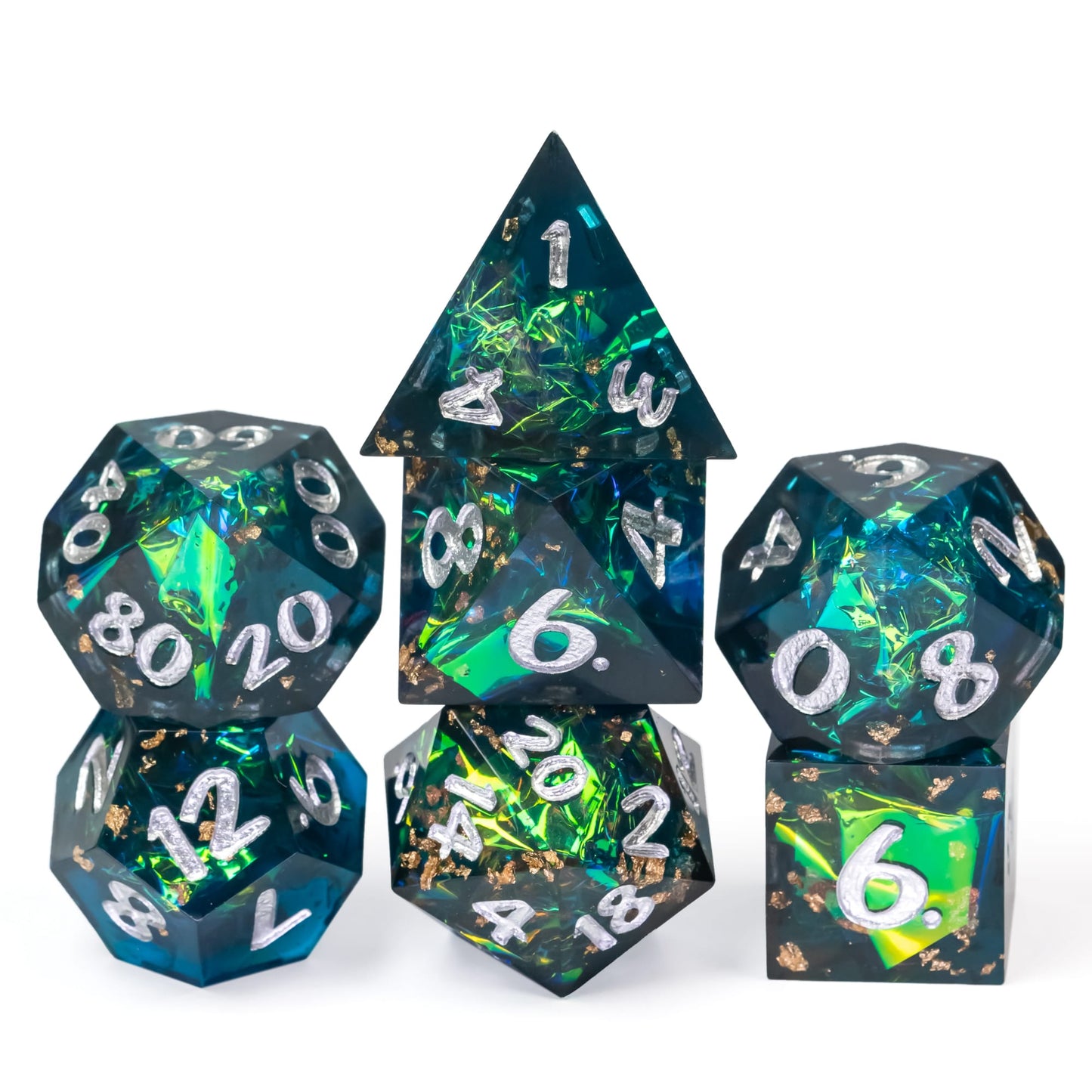 Glitter Papier Handgemaakte Dobbelstenen Set