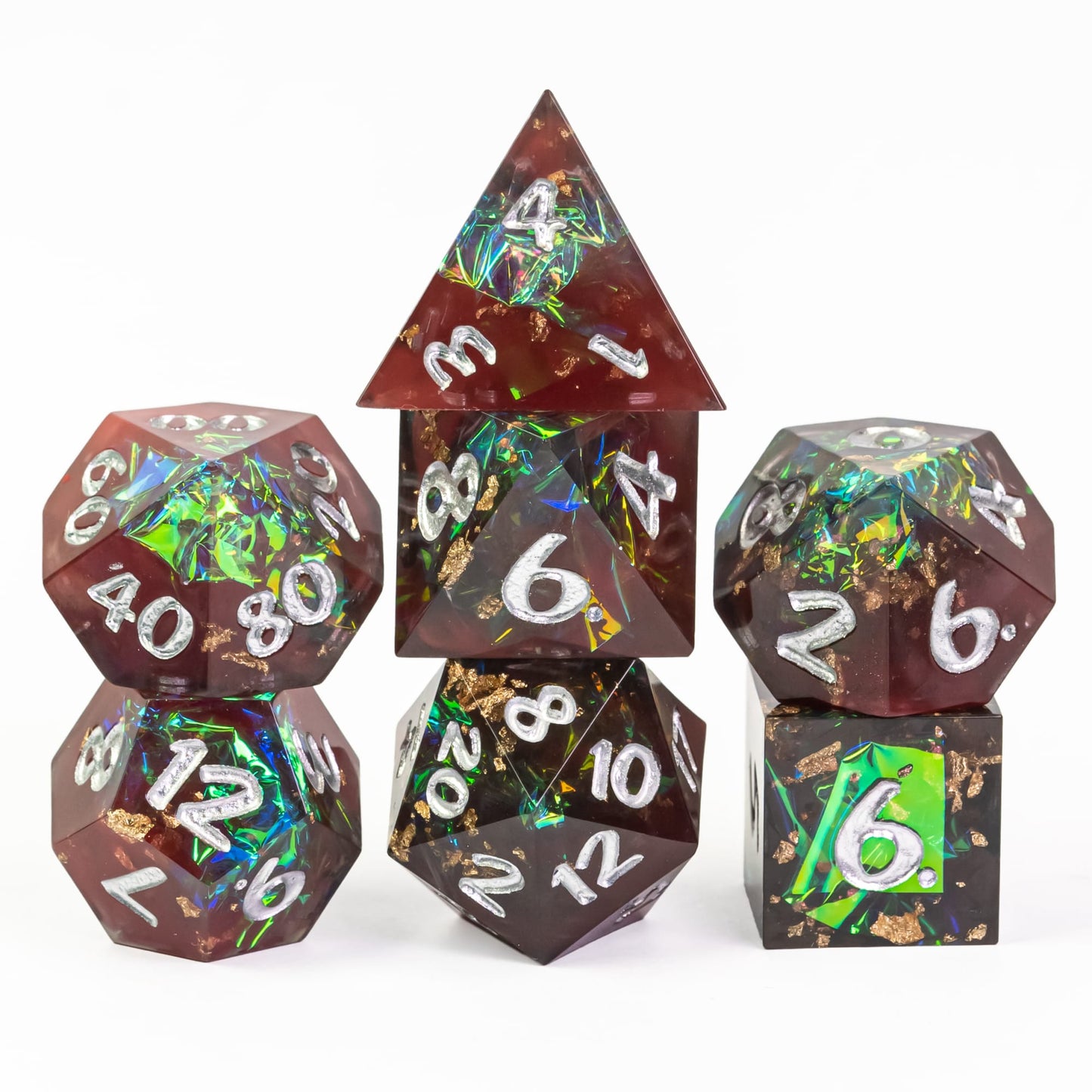 Glitter Papier Handgemaakte Dobbelstenen Set
