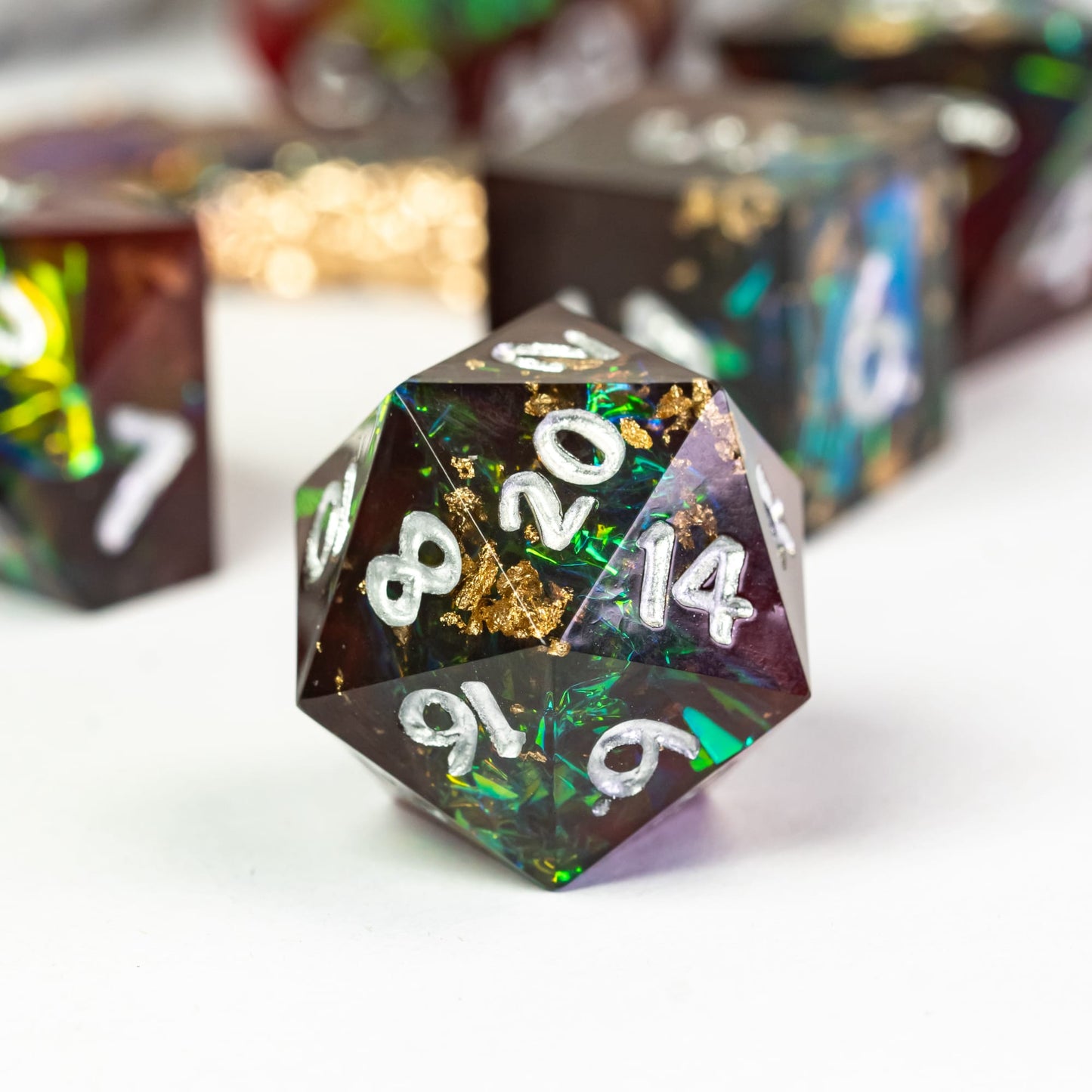 Glitter Papier Handgemaakte Dobbelstenen Set
