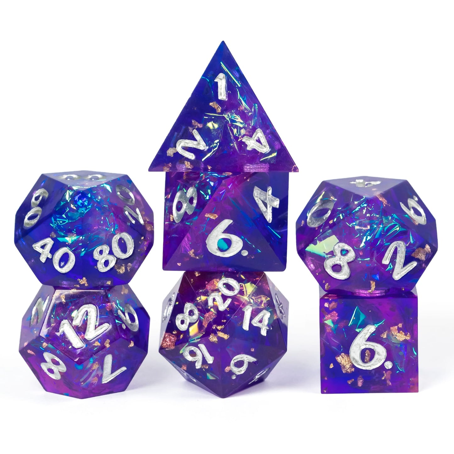 Glitter Papier Handgemaakte Dobbelstenen Set