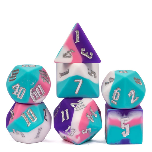 Juego de dados de bola que rebota de silicona