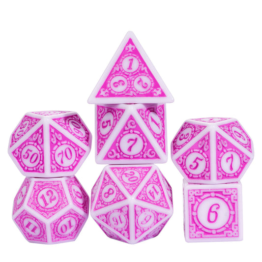 Juego de dados con patrón de colores