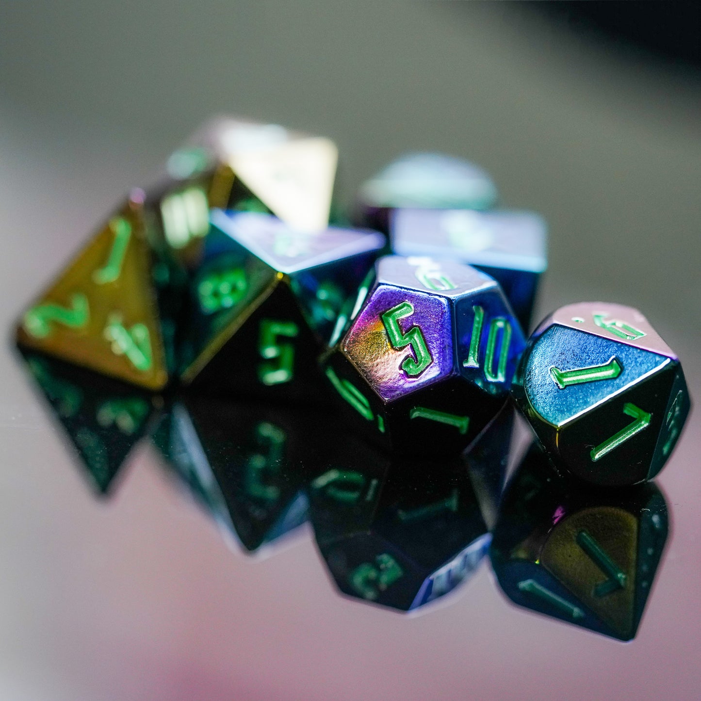 Metaal-effect Dobbelstenen Set