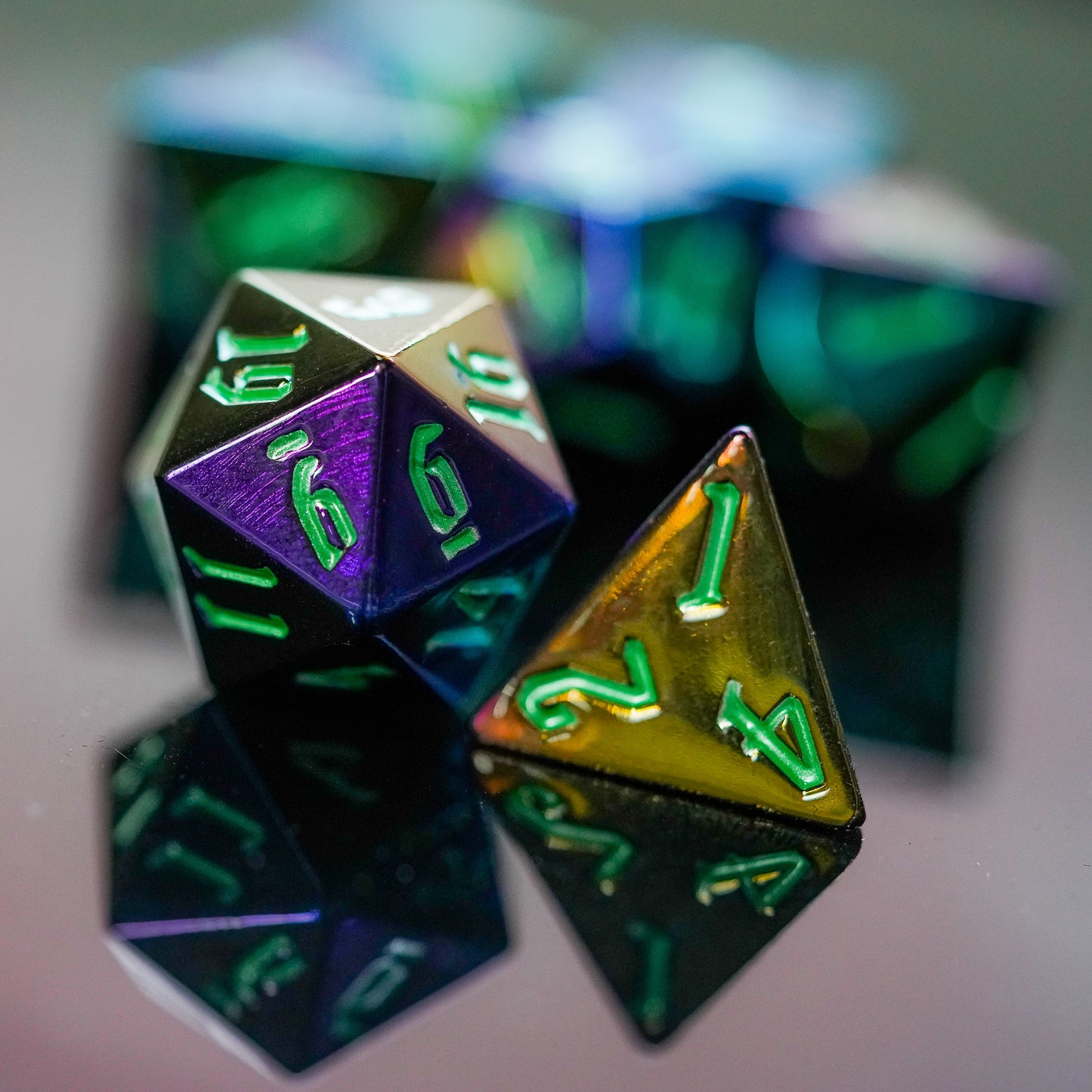 Metaal-effect Dobbelstenen Set