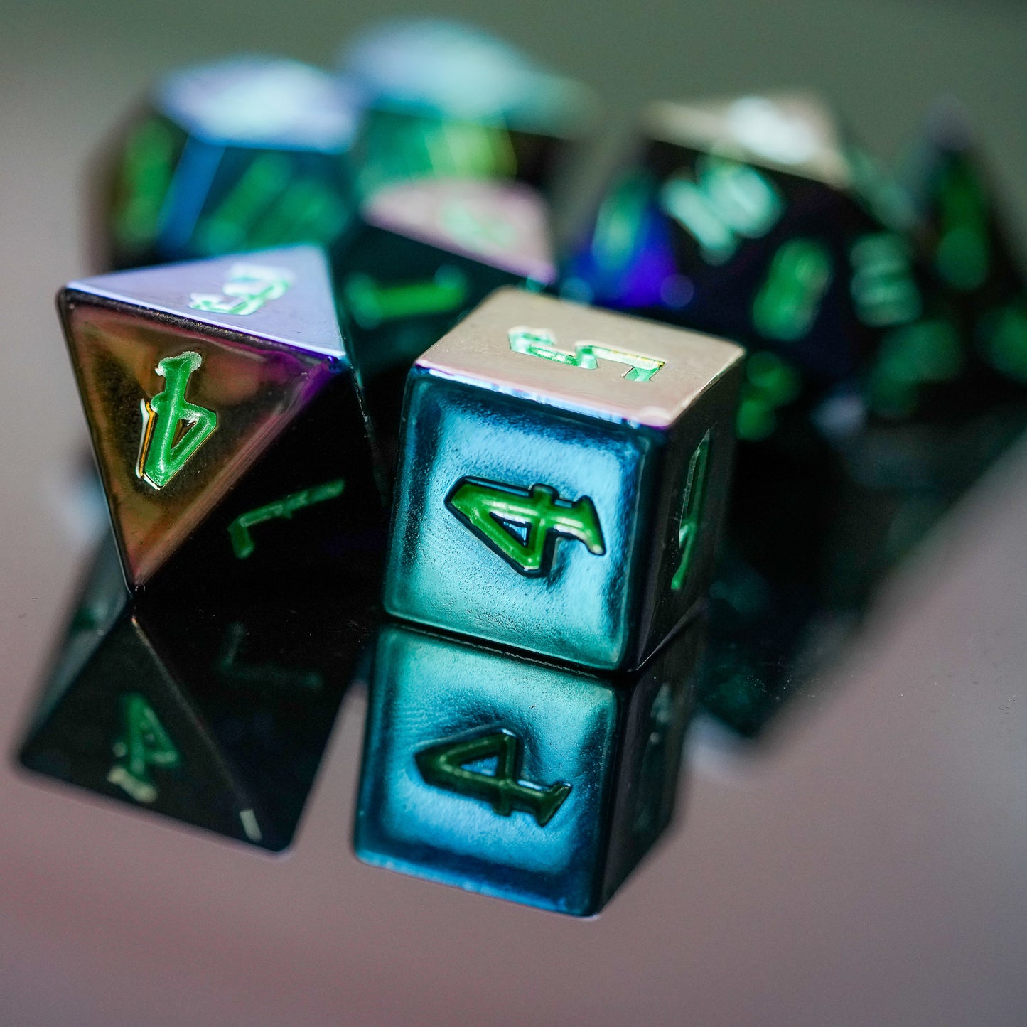Metaal-effect Dobbelstenen Set