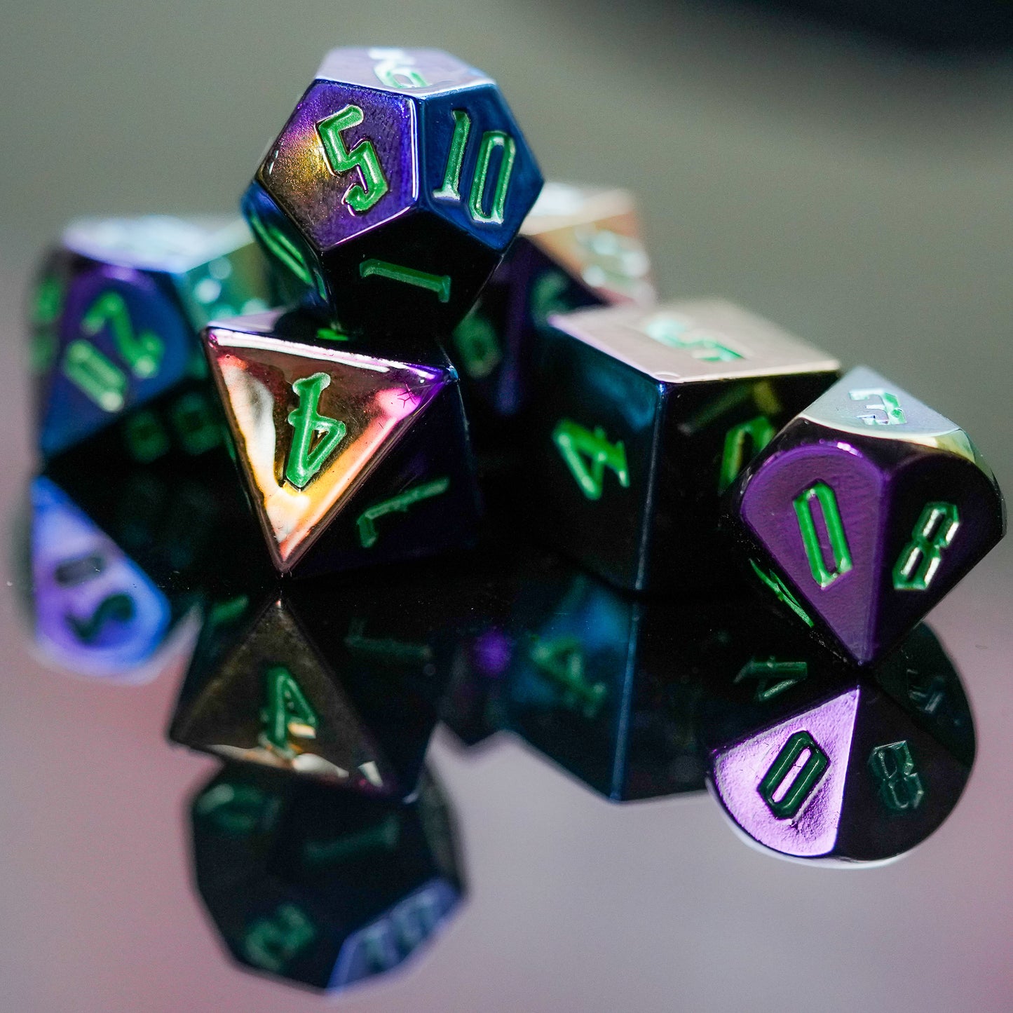 Metaal-effect Dobbelstenen Set