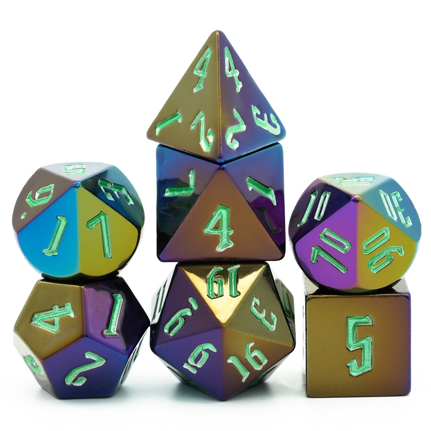 Metaal-effect Dobbelstenen Set