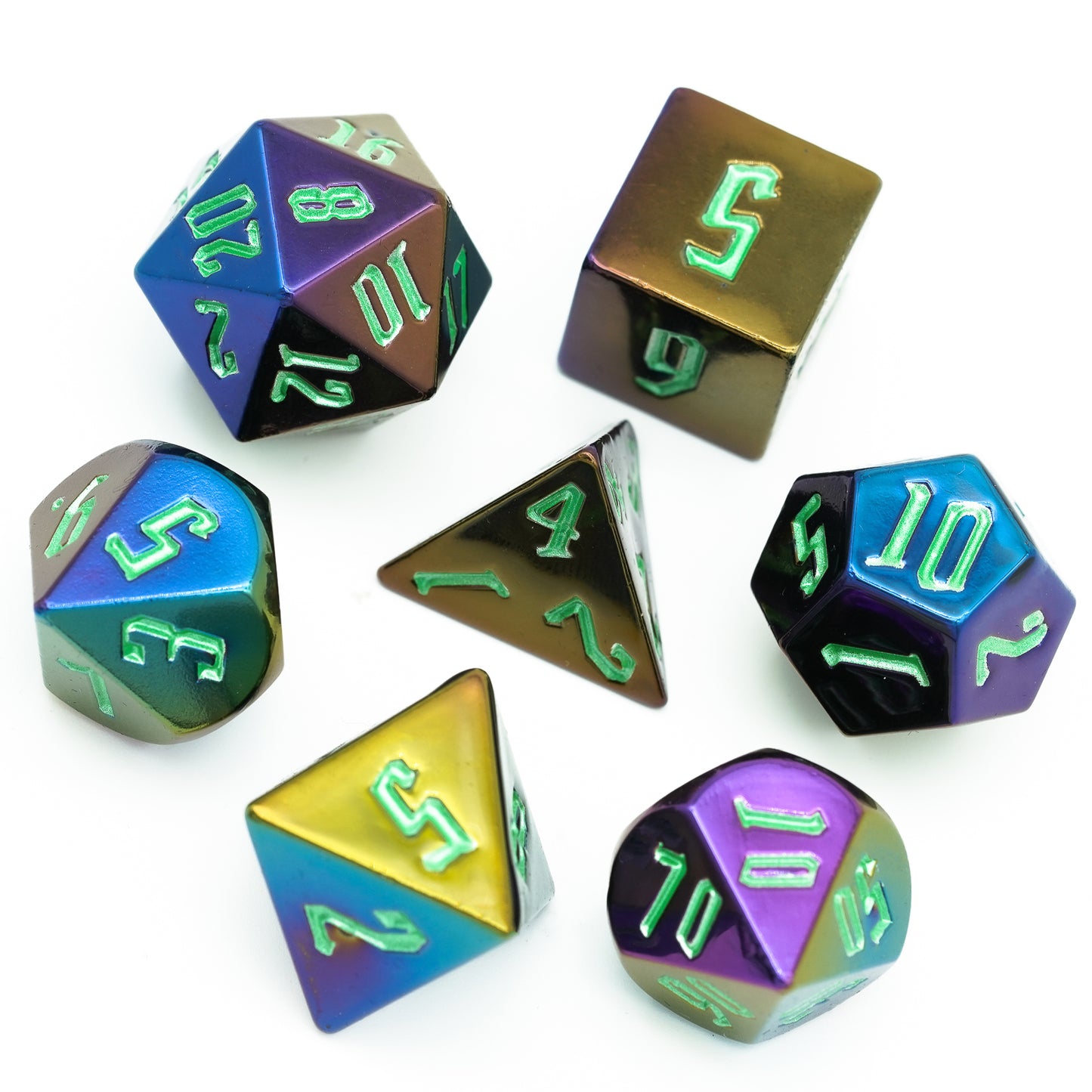 Metaal-effect Dobbelstenen Set