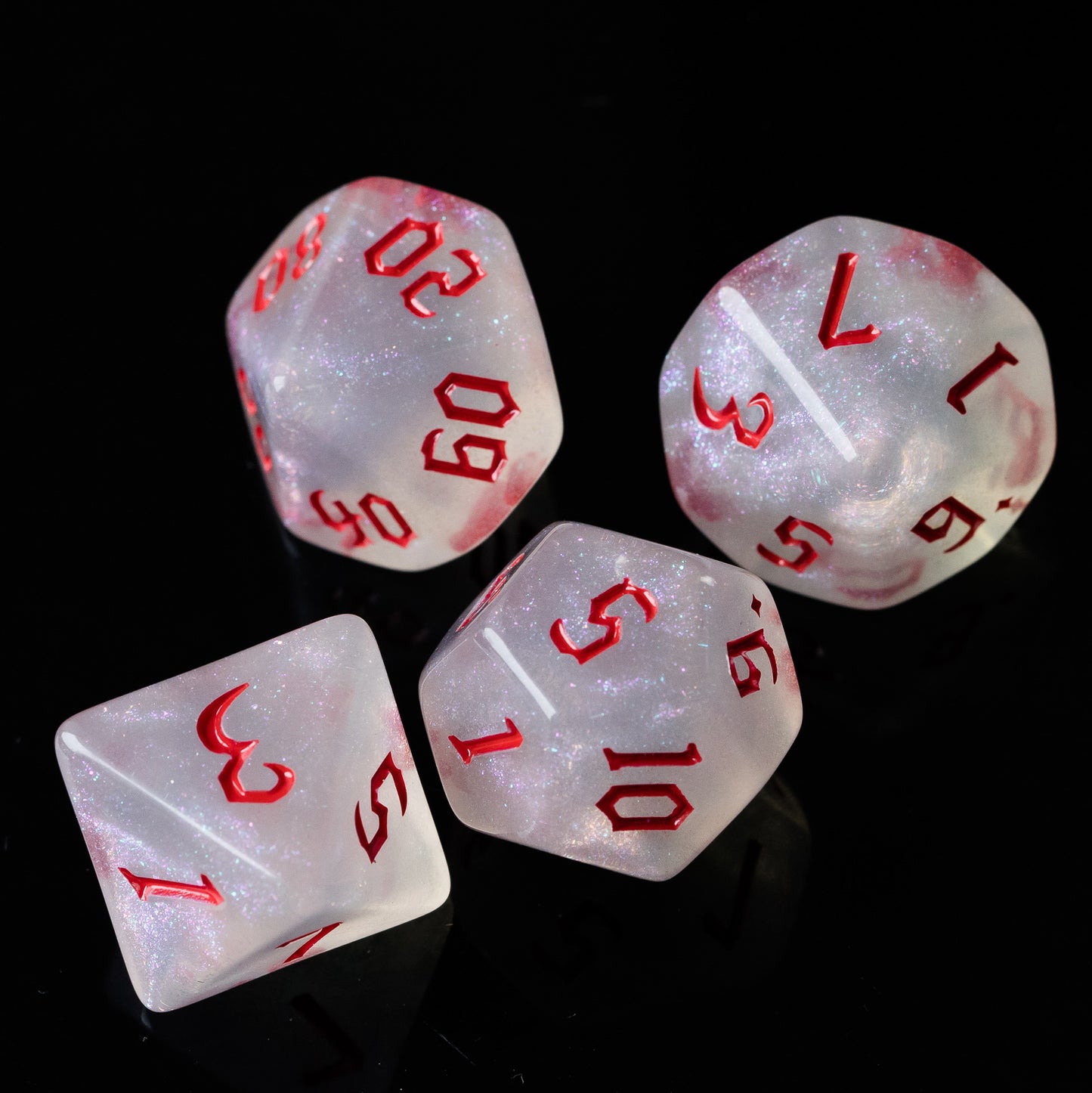 Glitter Dice Set met Gekleurde Letters