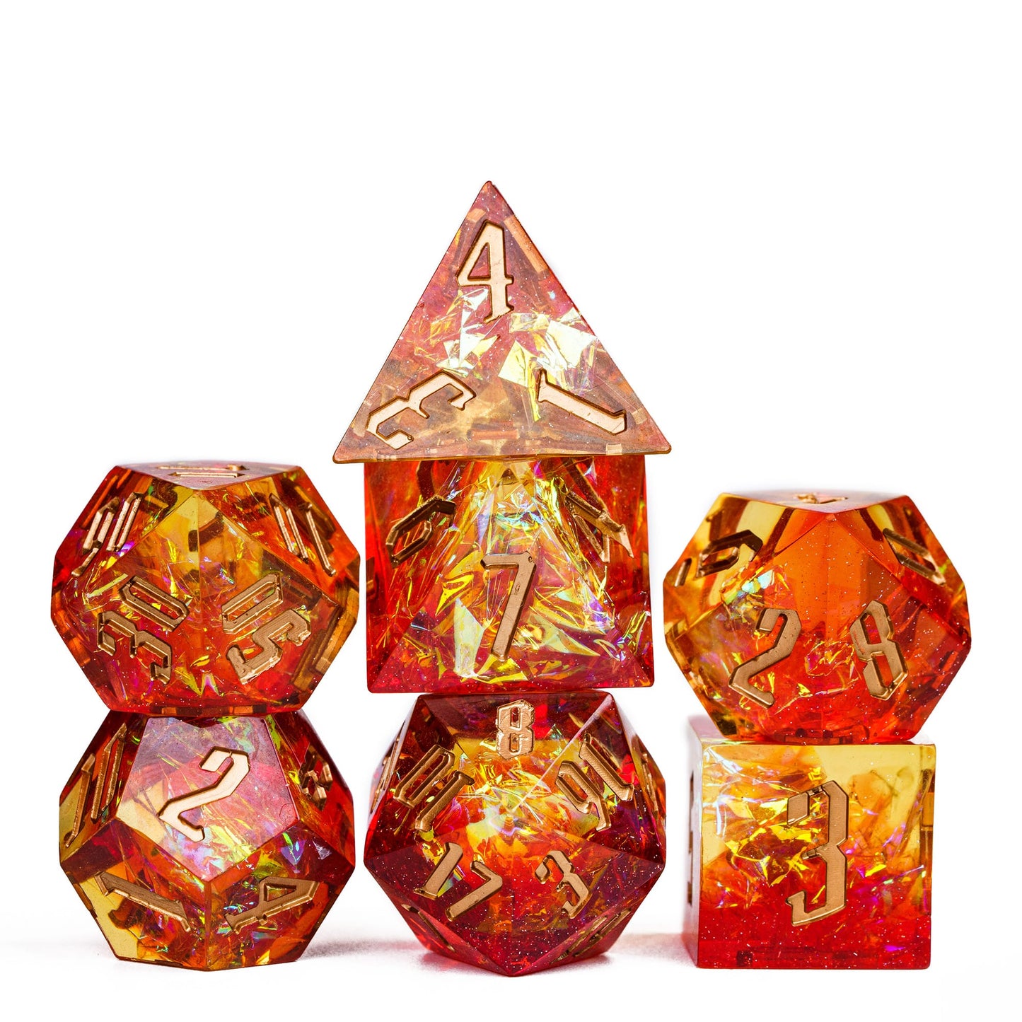 Rode Glitter Papier Handgemaakte Dobbelstenen Set
