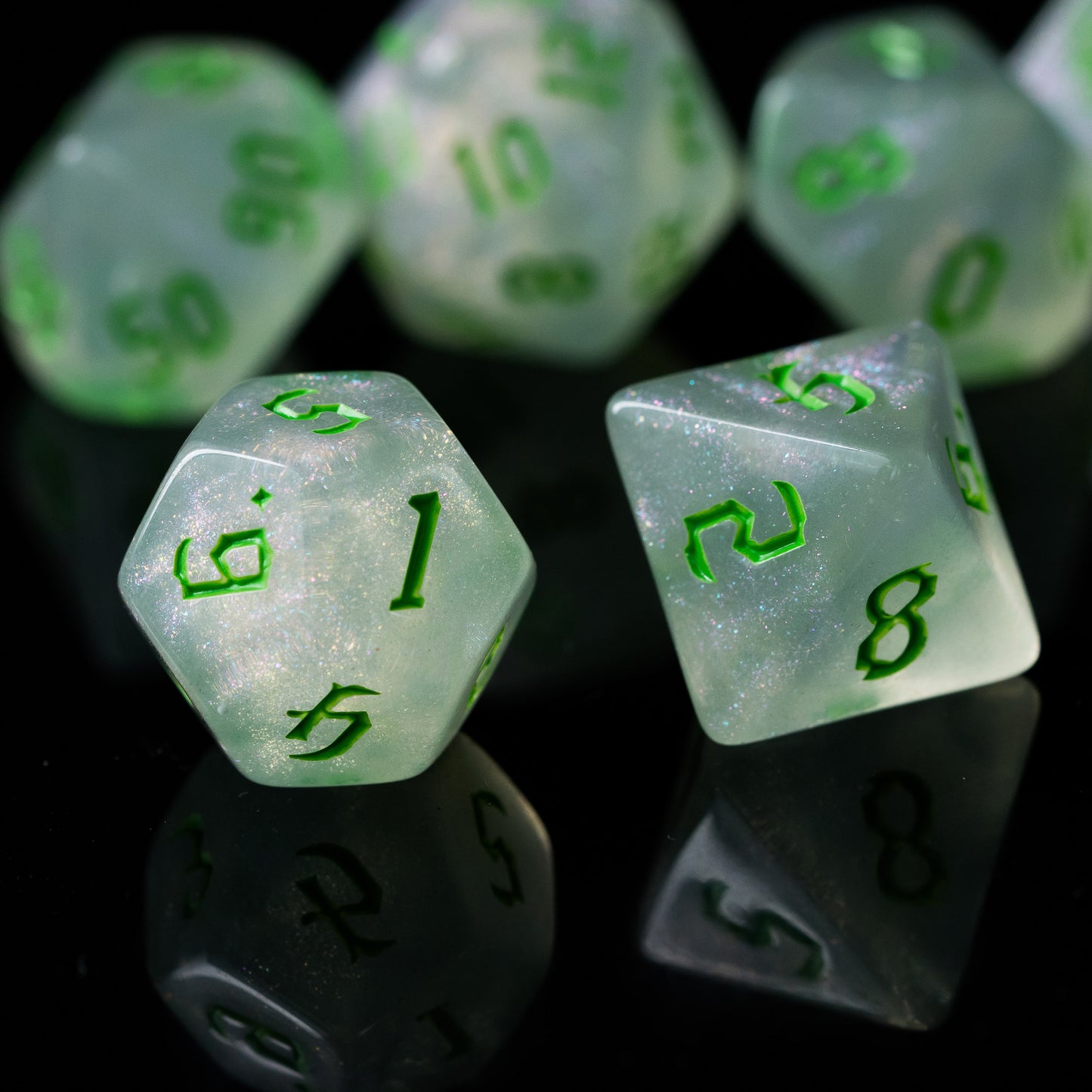 Glitter Dice Set met Gekleurde Letters