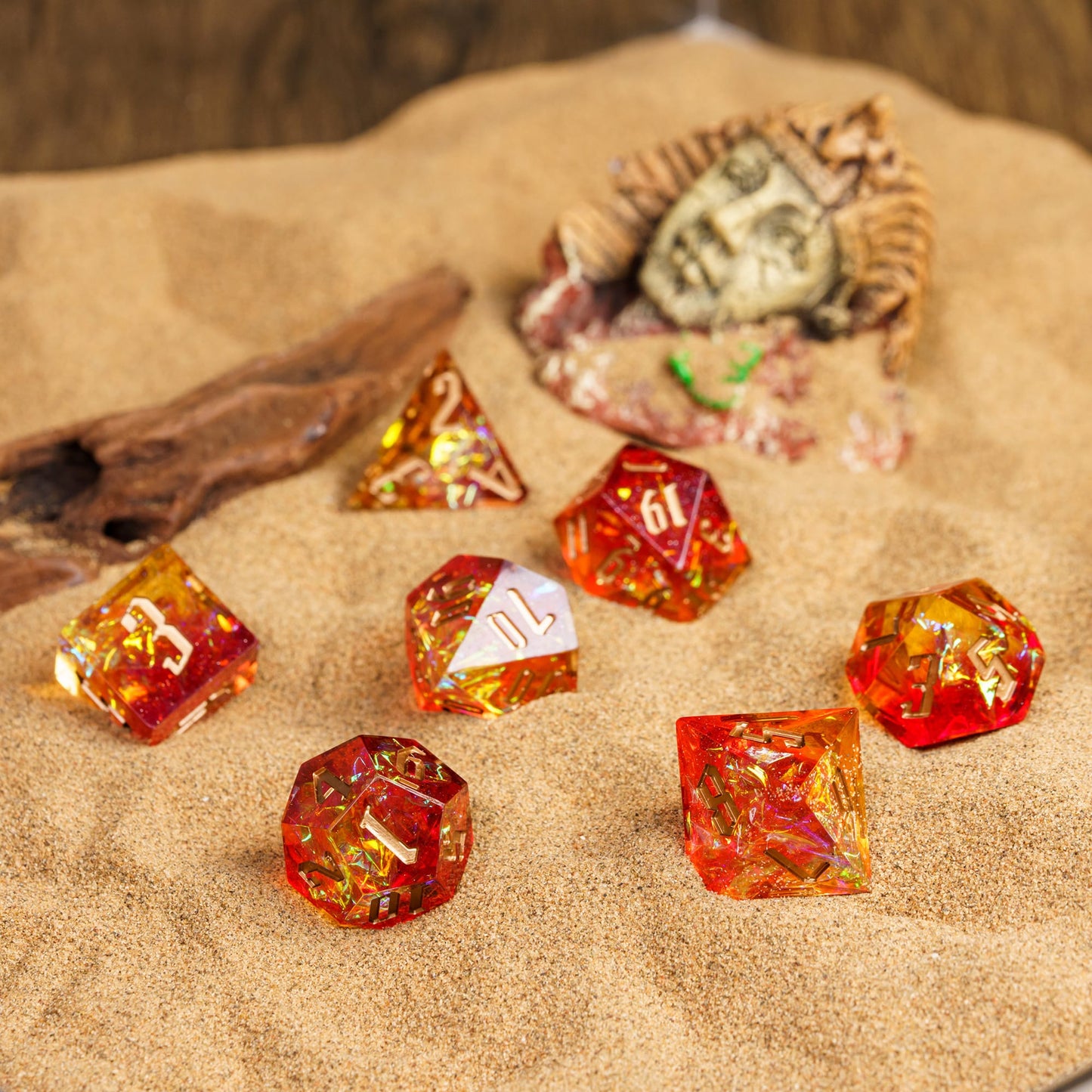 Rode Glitter Papier Handgemaakte Dobbelstenen Set