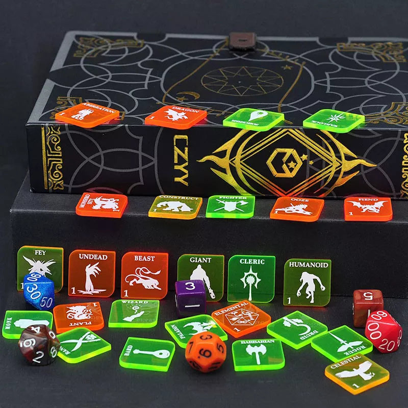 Tabletop Game Fantasy RPG Heroes and Monsters Token Set