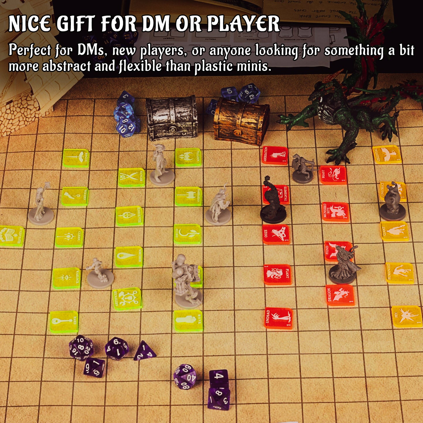 Tabletop Game Fantasy RPG Heroes and Monsters Token Set