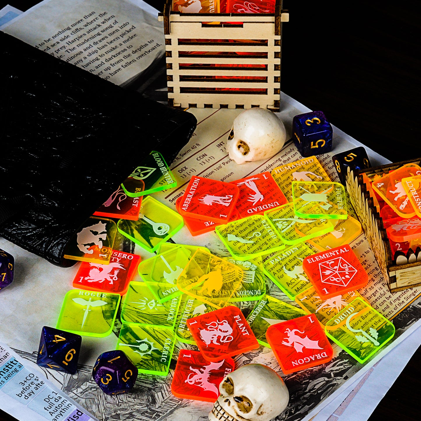 Tabletop Game Fantasy RPG Heroes and Monsters Token Set