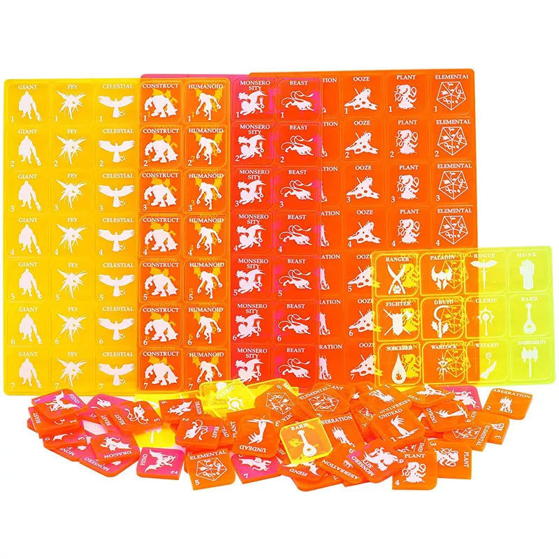 Tabletop Game Fantasy RPG Heroes and Monsters Token Set
