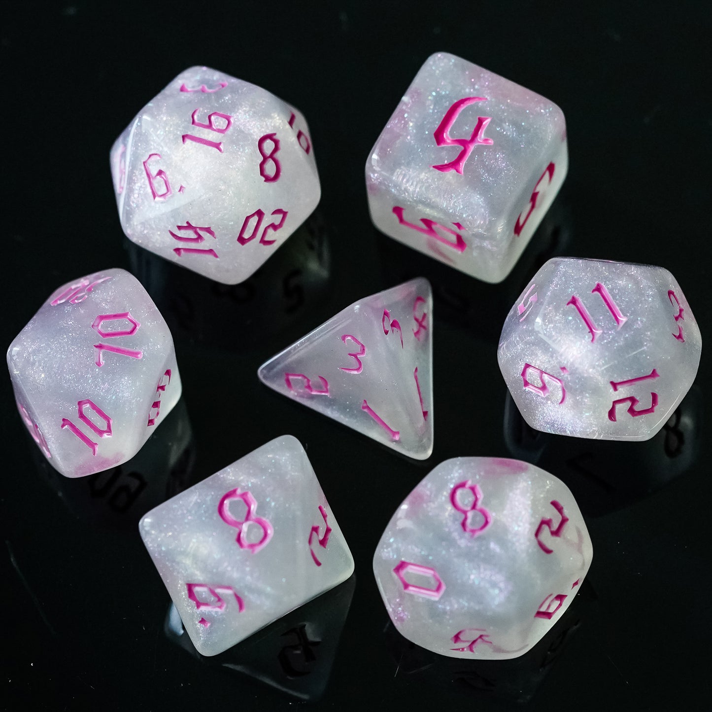 Glitter Dice Set met Gekleurde Letters