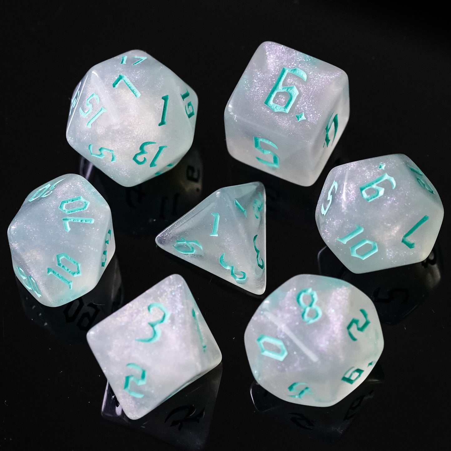 Glitter Dice Set met Gekleurde Letters