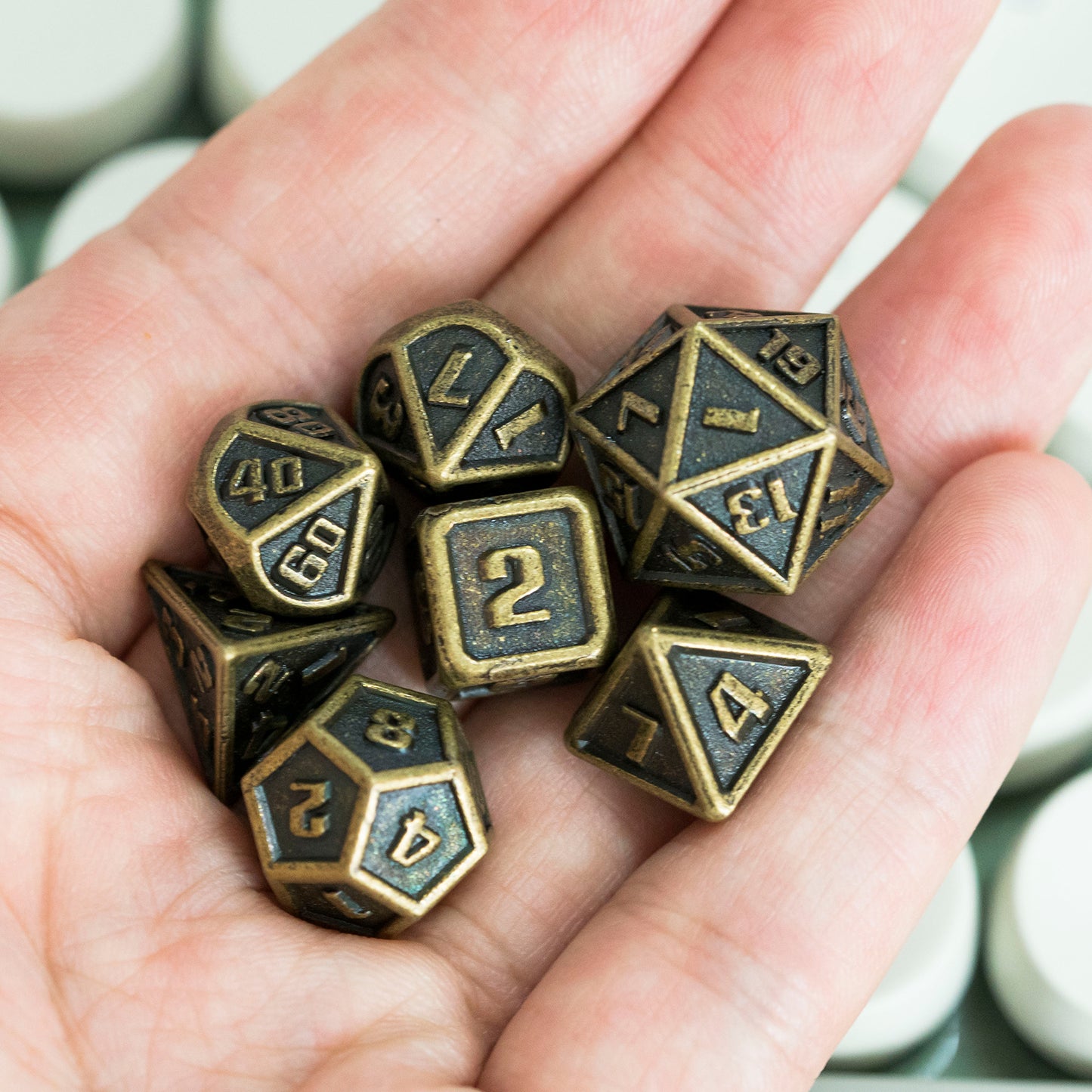 Mini juego de dados de metal