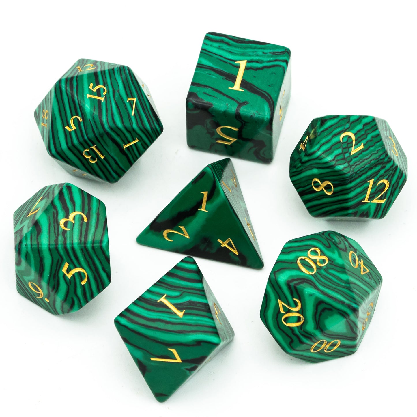 Luxury Dice Set Malachite