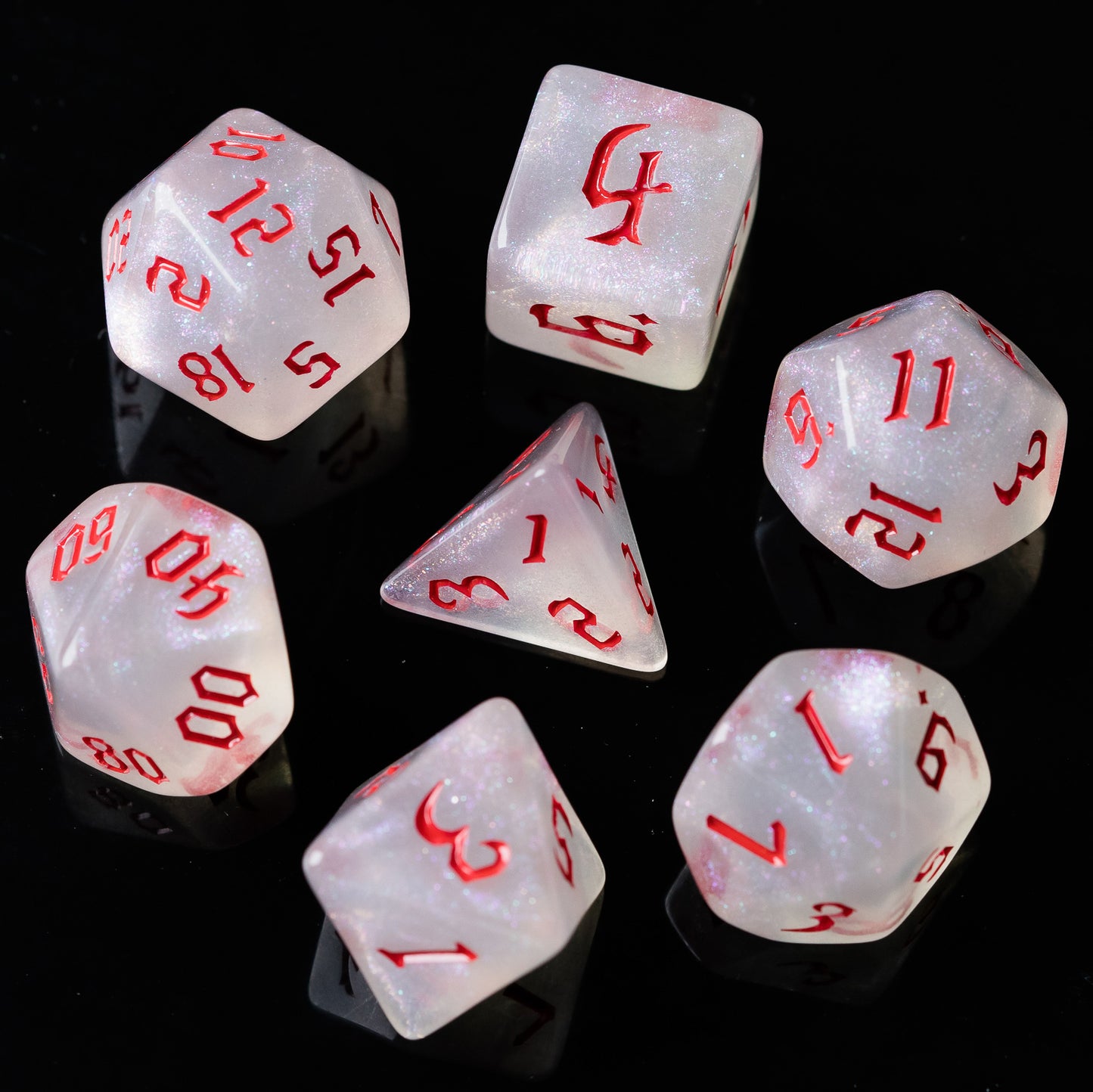 Glitter Dice Set met Gekleurde Letters