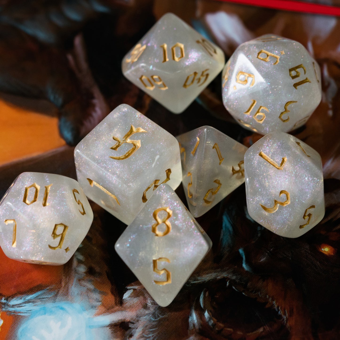 Glitter Dice Set met Gekleurde Letters