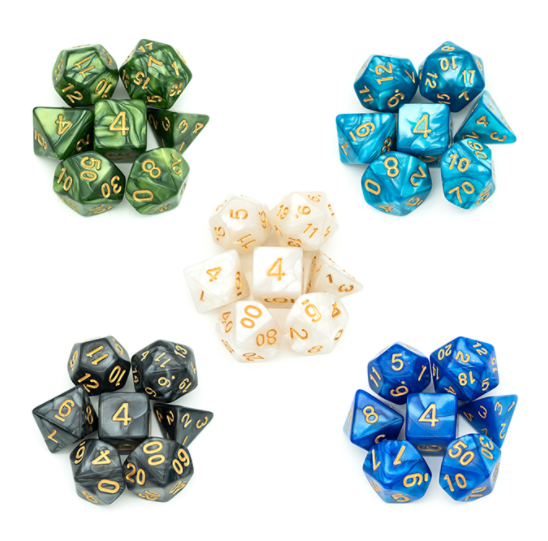 Dobbelstenen Set met Gouden Cijfers