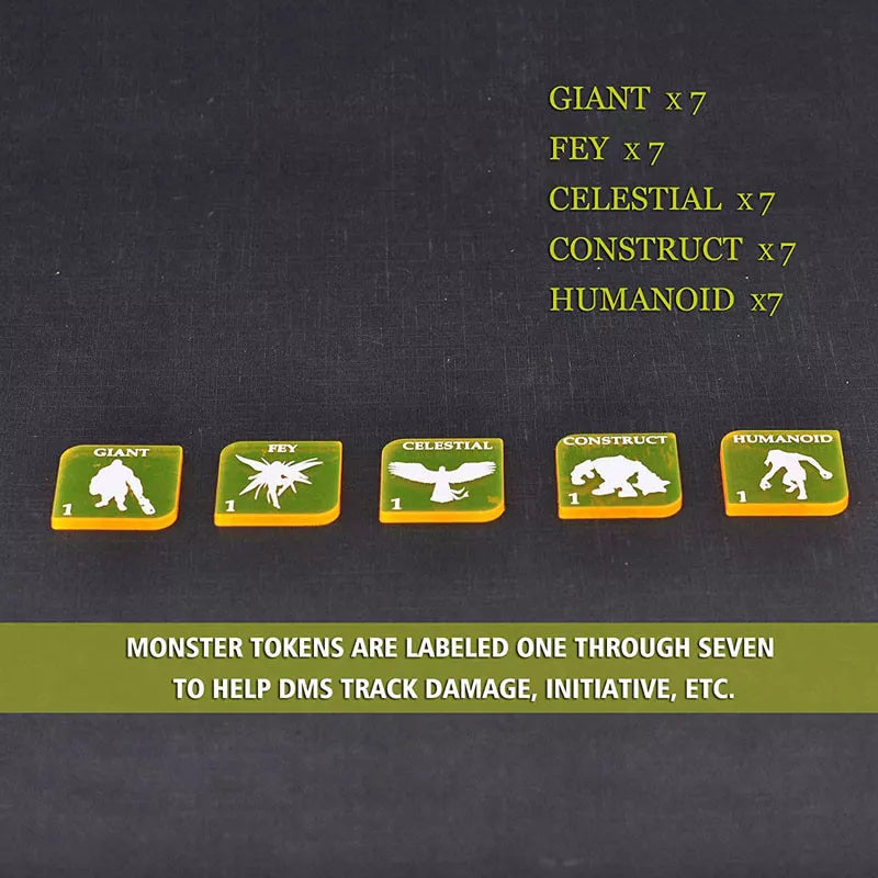 Tabletop Game Fantasy RPG Heroes and Monsters Token Set