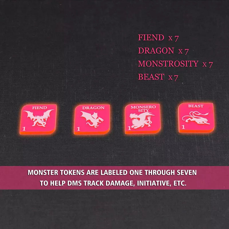 Tabletop Game Fantasy RPG Heroes and Monsters Token Set