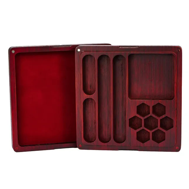 Wooden Dice Tray Red