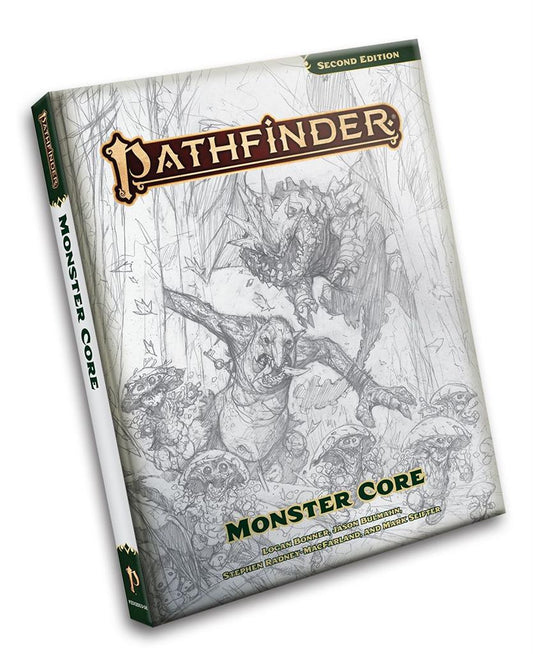 Cubierta de boceto de Pathfinder RPG Monster Core