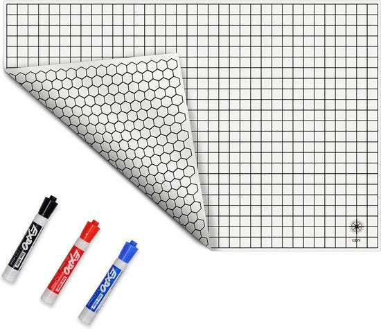 Tapete de batalla de silicona de doble cara con bolsillos cuadrados y hexagonales