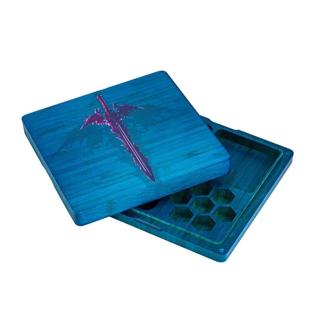 Wooden Dice Tray Blue