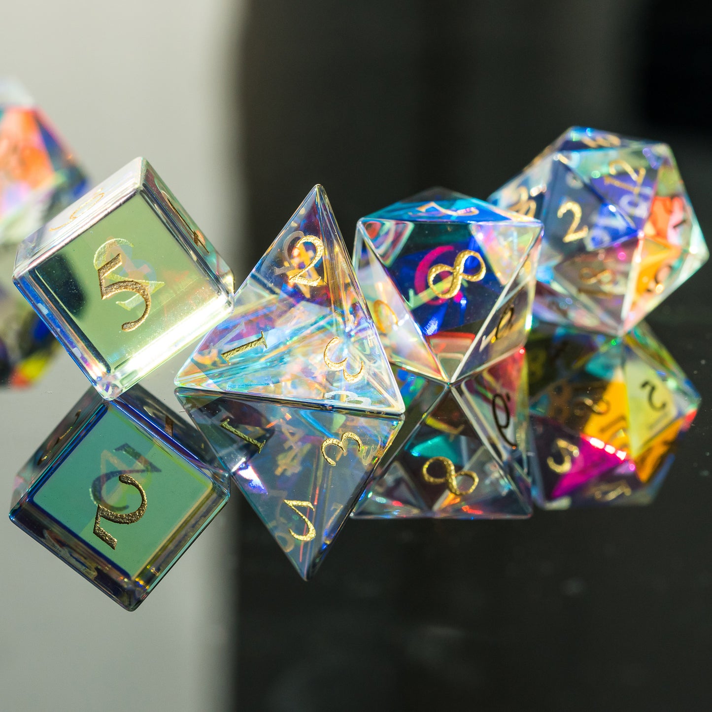 Glass Prism Dice Set