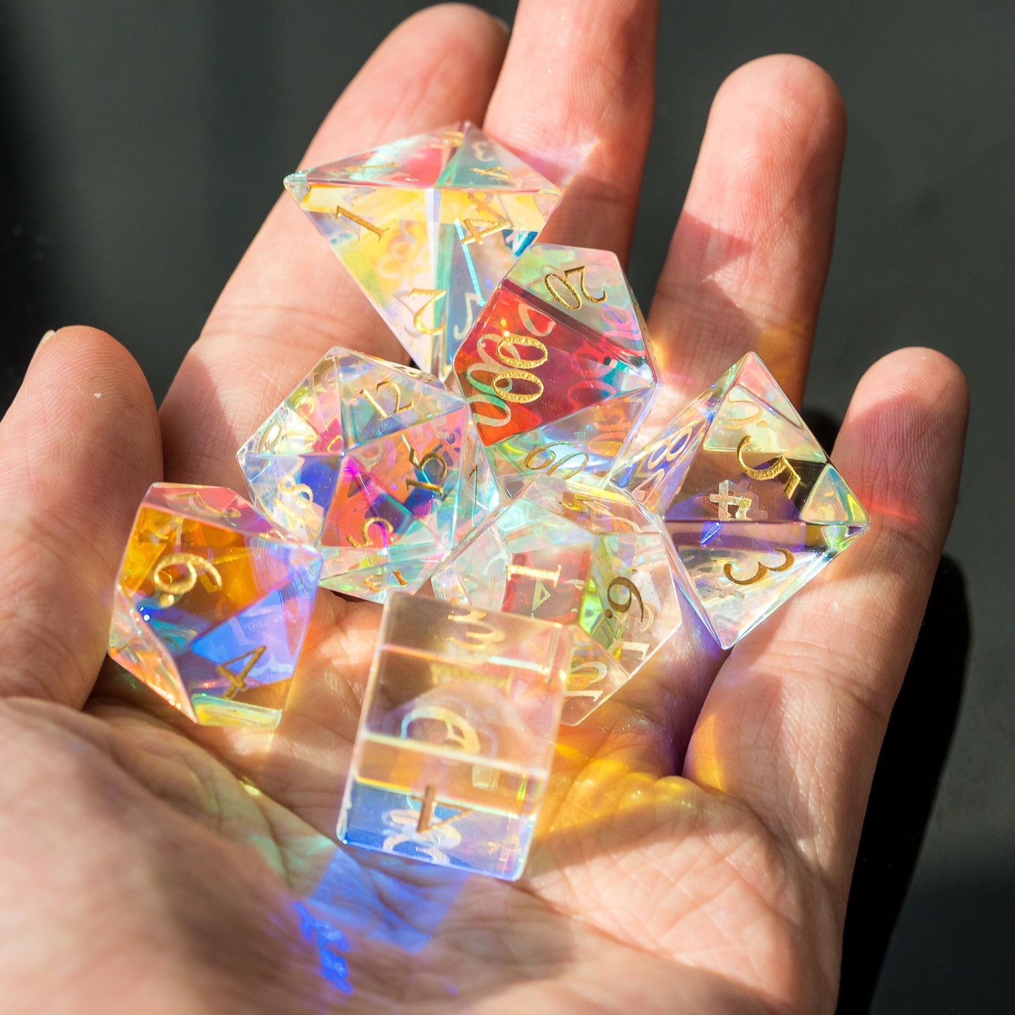 Glass Prism Dice Set