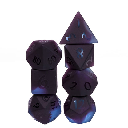 Purple and Black Glass Dice Set