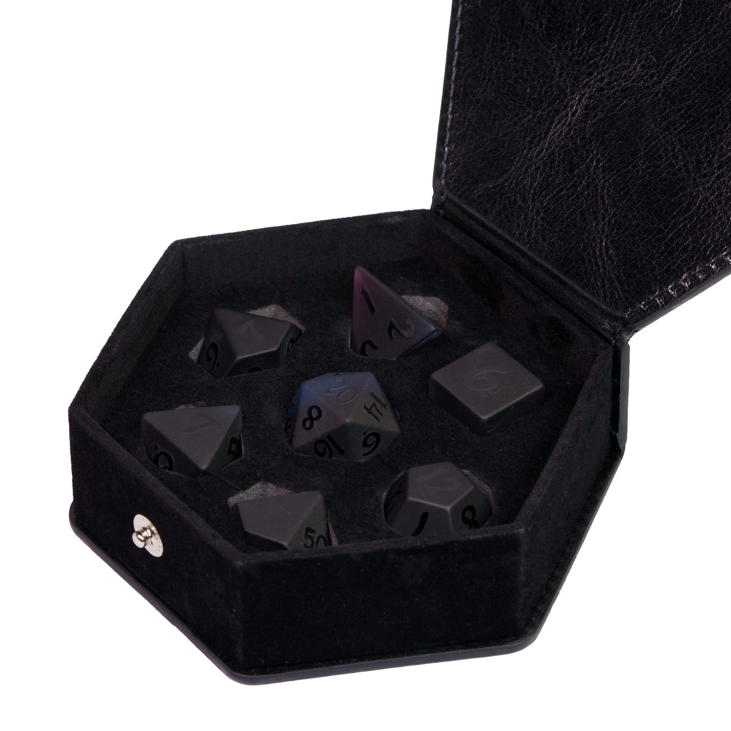 Purple and Black Glass Dice Set