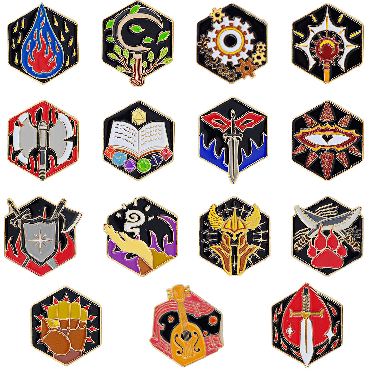 Dungeons and Dragons Character Class Pins