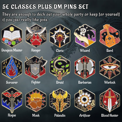 Dungeons and Dragons Character Class Pins